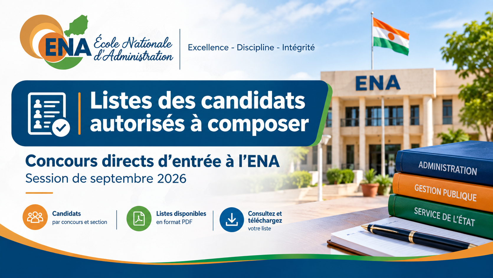 Listes des candidats aux concours d&rsquo;entrée — Session de septembre 2026